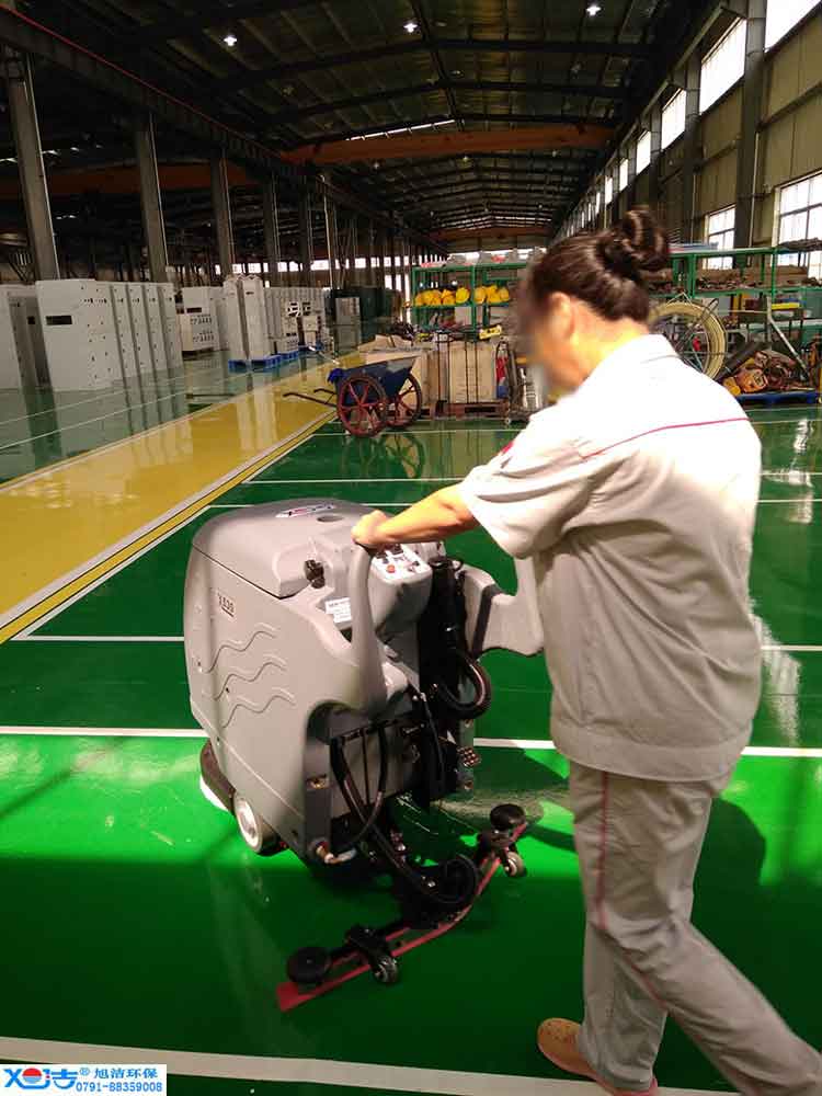 旭潔手推式多功能全自動洗地機，工廠生產倉庫工業(yè)洗地機
