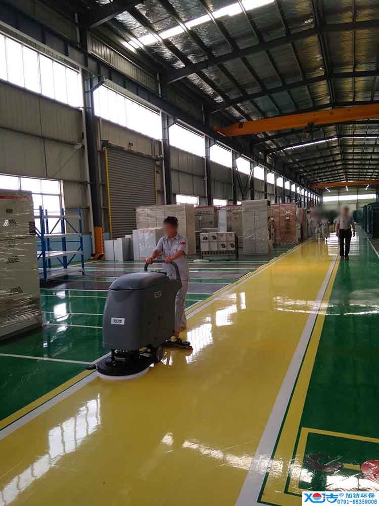 旭潔全自動電瓶洗地機，工業(yè)工廠生產車車間洗地機